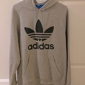 Adidas Hoodie - Grey, Size: Mens Large